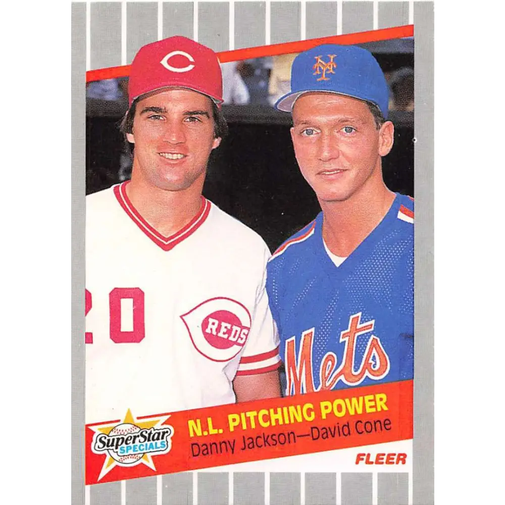 1989 Fleer #636 David Cone/Danny Jackson EX Excellent Cincinnati Reds/New York Mets Baseball Card  Image 1