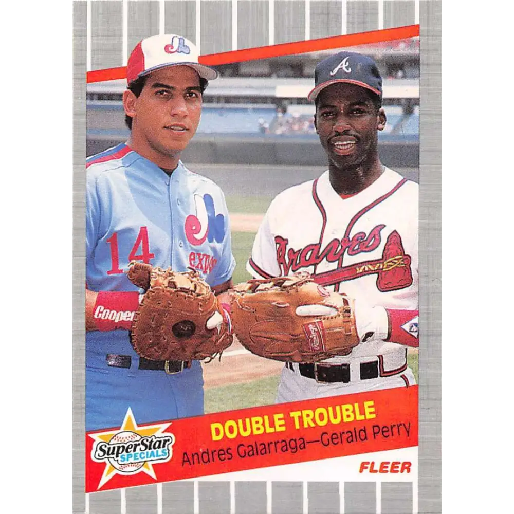 1989 Fleer #638 Andres Galarraga/Gerald Perry EX Excellent Montreal Expos/Atlanta Braves Baseball Card  Image 1
