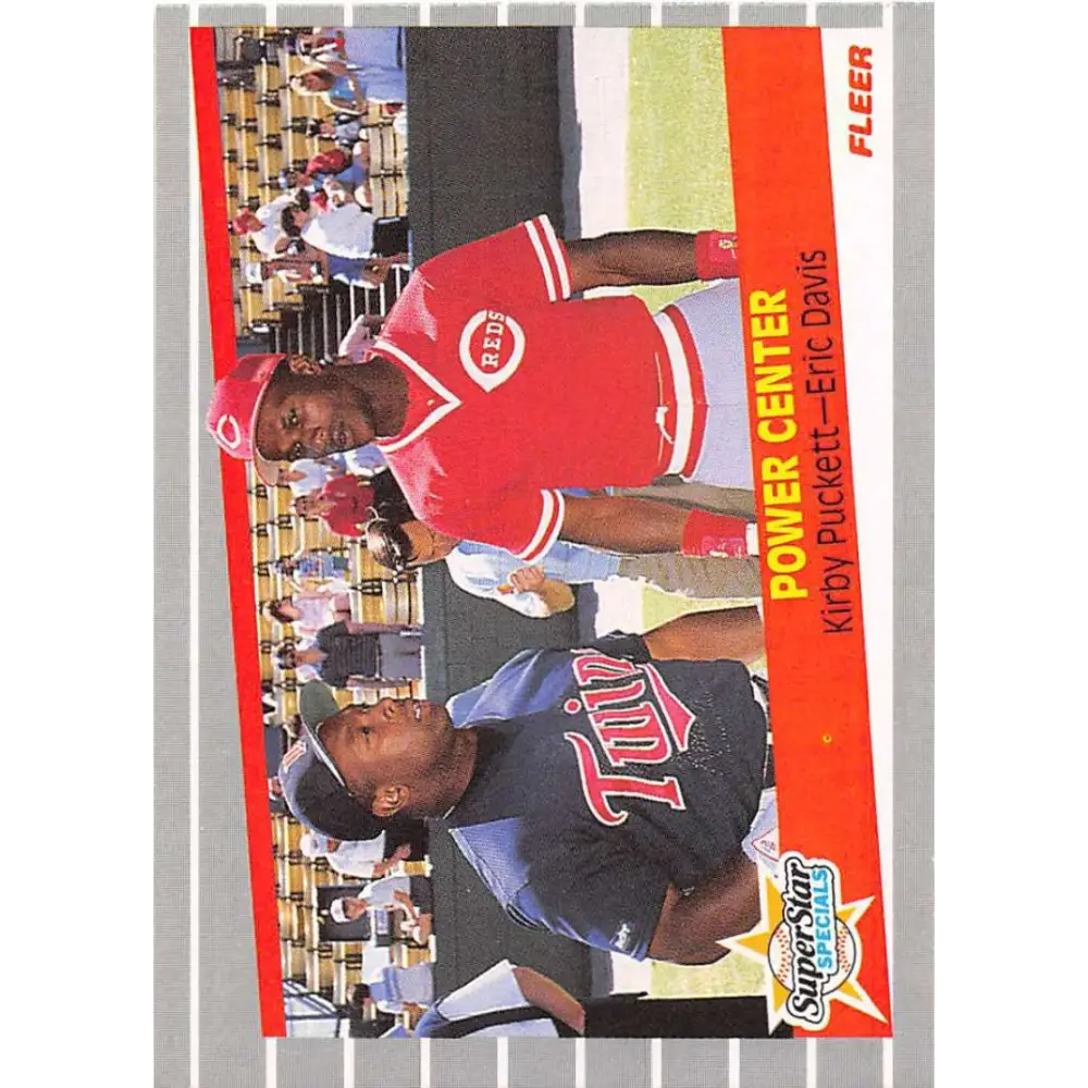 1989 Fleer #639 Eric Davis/Kirby Puckett EX Excellent Minnesota Twins/Cincinnati Reds Baseball Card  Image 1