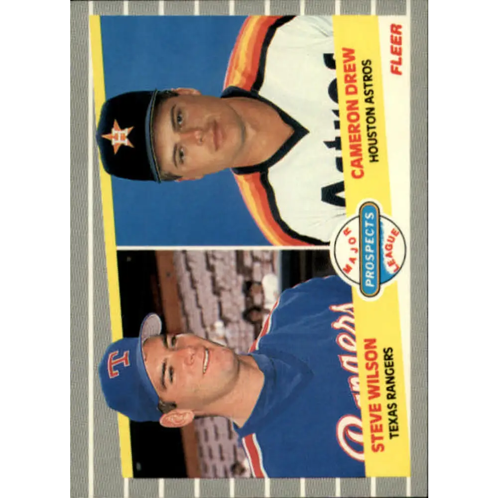 1989 Fleer #640 Steve Wilson/Cameron Drew EX Excellent RC Rookie Texas Rangers/Houston Astros Baseball Card  Image 1