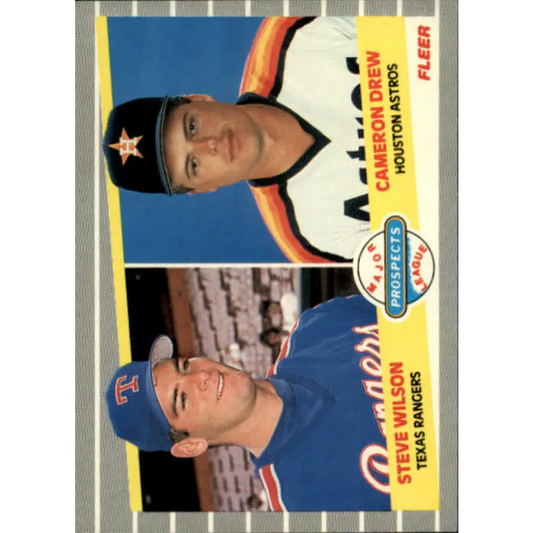 1989 Fleer #640 Steve Wilson/Cameron Drew EX Excellent RC Rookie Texas Rangers/Houston Astros Baseball Card  Image 1