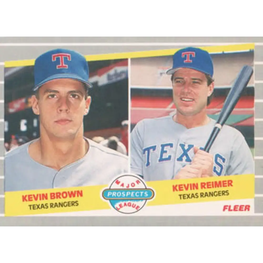 1989 Fleer #641 Kevin Brown/Kevin Reimer EX Excellent Texas Rangers Baseball Card  Image 1