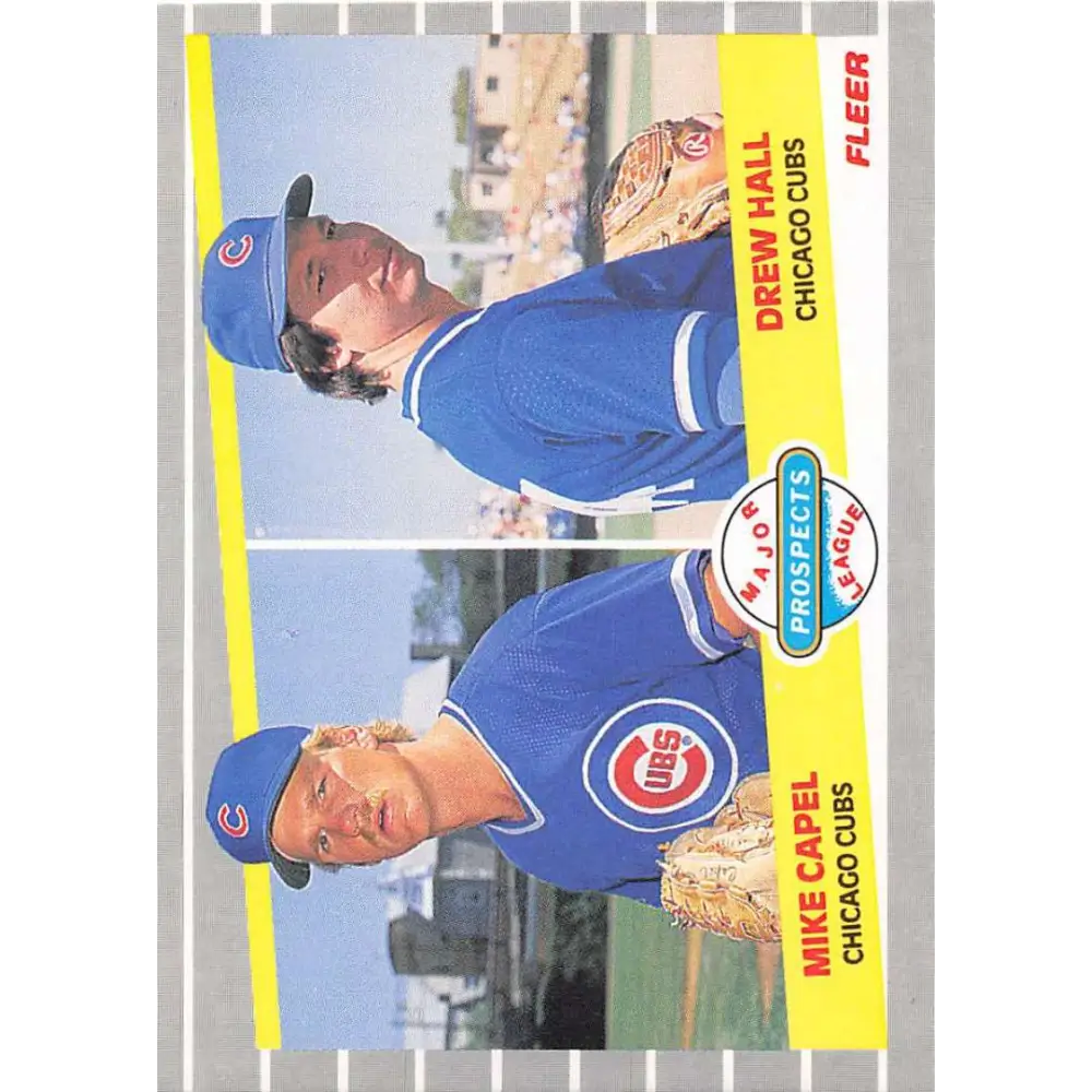 1989 Fleer #643 Mike Capel/Drew Hall EX Excellent Chicago Cubs Baseball Card  Image 1