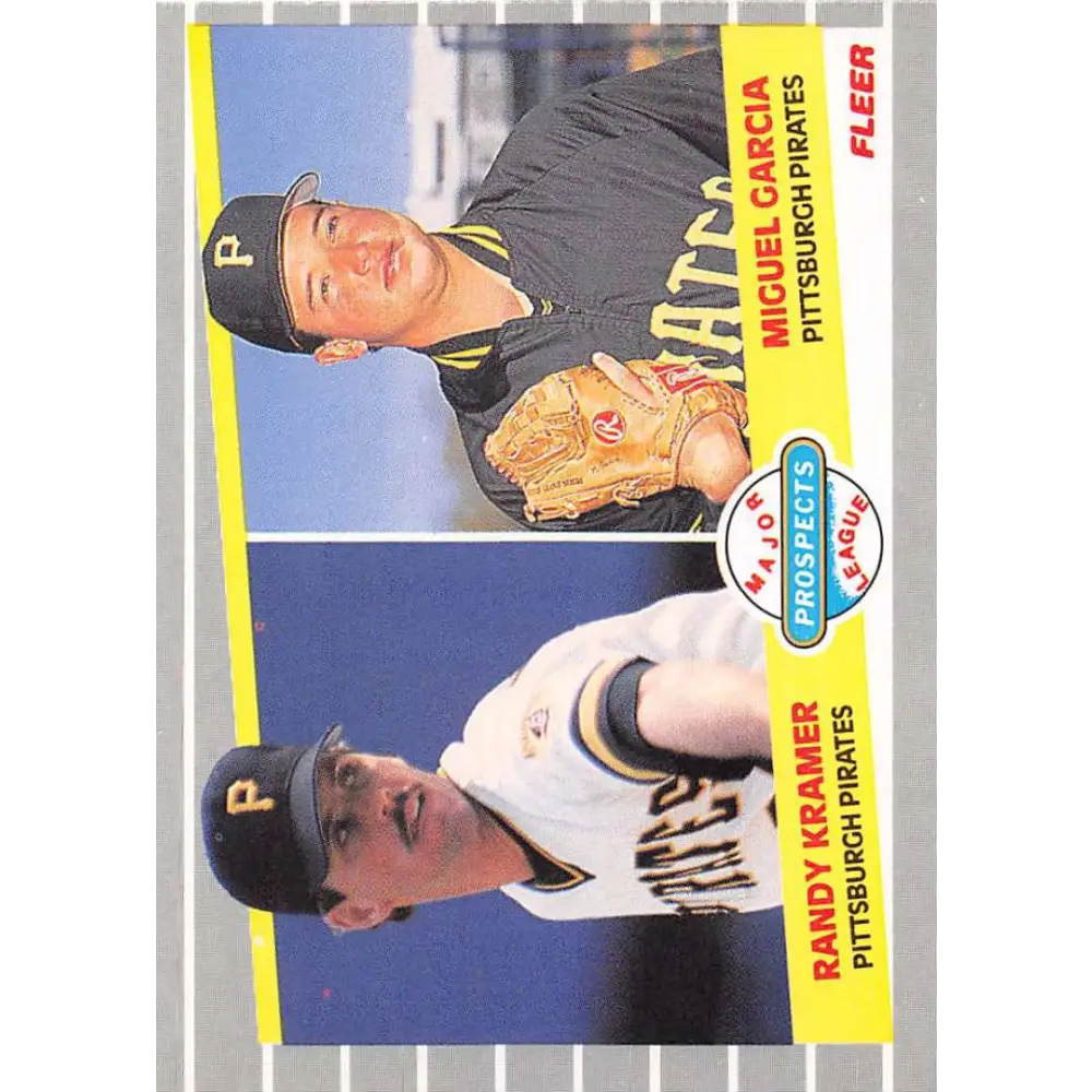 1989 Fleer #647 Randy Kramer/Miguel Garcia EX Excellent RC Rookie Pittsburgh Pirates Baseball Card  Image 1
