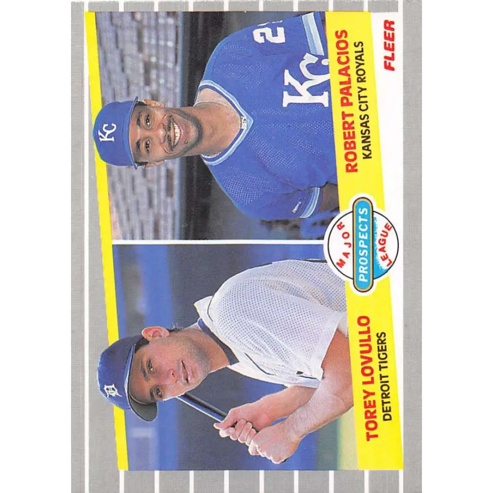 1989 Fleer #648 Torey Lovullo/Robert Palacios EX Excellent RC Rookie Detroit Tigers/Kansas City Royals Baseball Card  Image 1