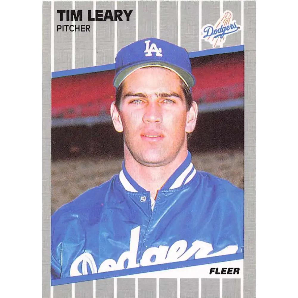 1989 Fleer #65 Tim Leary EX Excellent Los Angeles Dodgers Baseball Card  Image 1