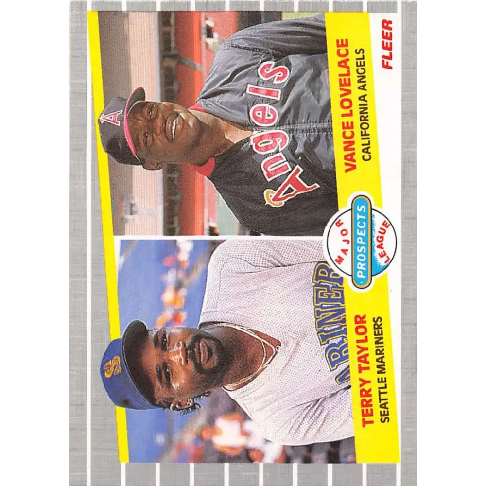 1989 Fleer #651 Terry Taylor/Vance Lovelace EX Excellent RC Rookie Seattle Mariners/California Angels Baseball Card  Image 1