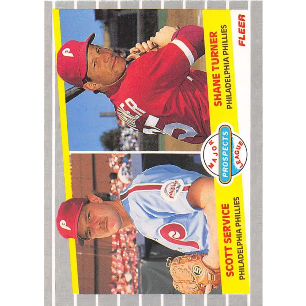 1989 Fleer #653 Scott Service/Shane Turner EX Excellent Philadelphia Phillies Baseball Card  Image 1