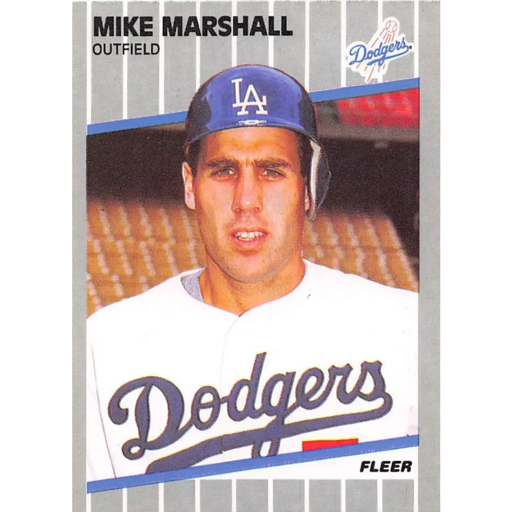 1989 Fleer #66 Mike Marshall EX Excellent Los Angeles Dodgers Baseball Card  Image 1