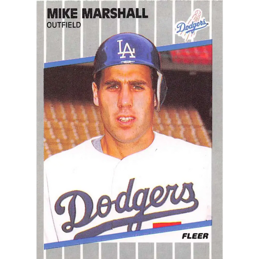 1989 Fleer #66 Mike Marshall EX Excellent Los Angeles Dodgers Baseball Card  Image 1