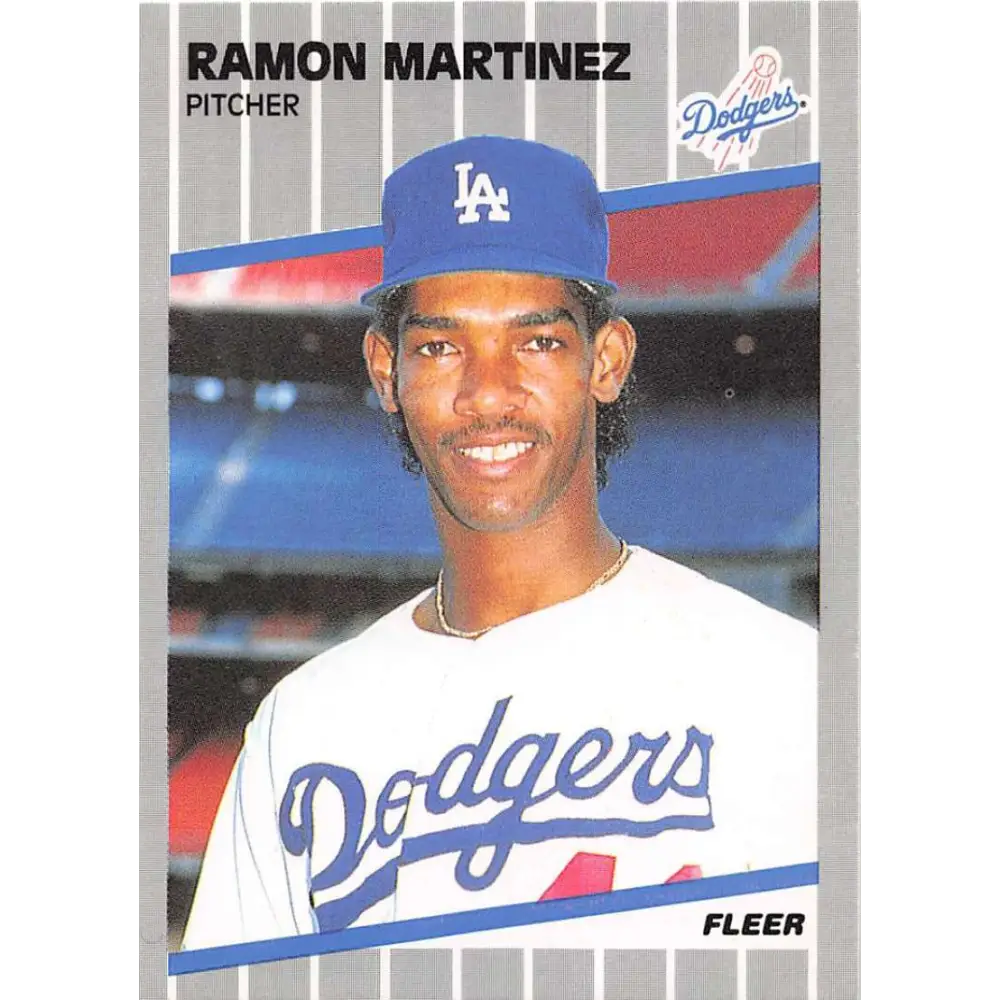 1989 Fleer #67 Ramon Martinez EX Excellent RC Rookie Los Angeles Dodgers Baseball Card  Image 1