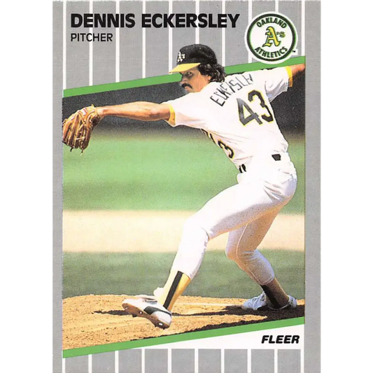 1989 Fleer #7 Dennis Eckersley EX Excellent Oakland Athletics Baseball Card  Image 1