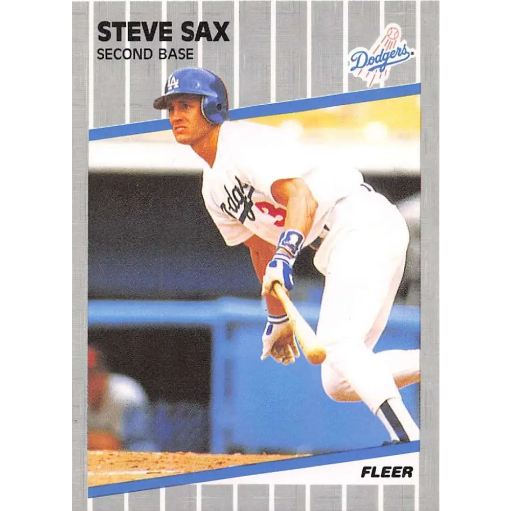 1989 Fleer #70 Steve Sax EX Excellent Los Angeles Dodgers Baseball Card  Image 1
