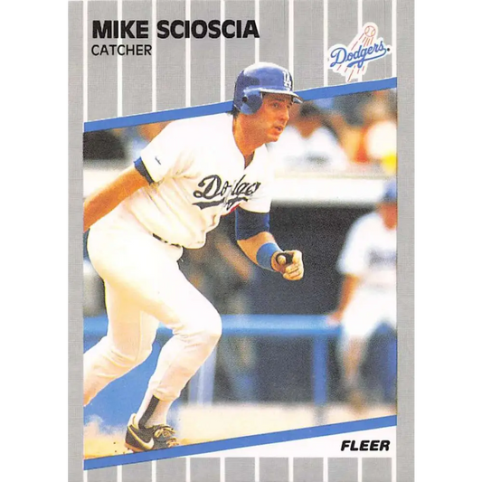 1989 Fleer #71 Mike Scioscia EX Excellent Los Angeles Dodgers Baseball Card  Image 1