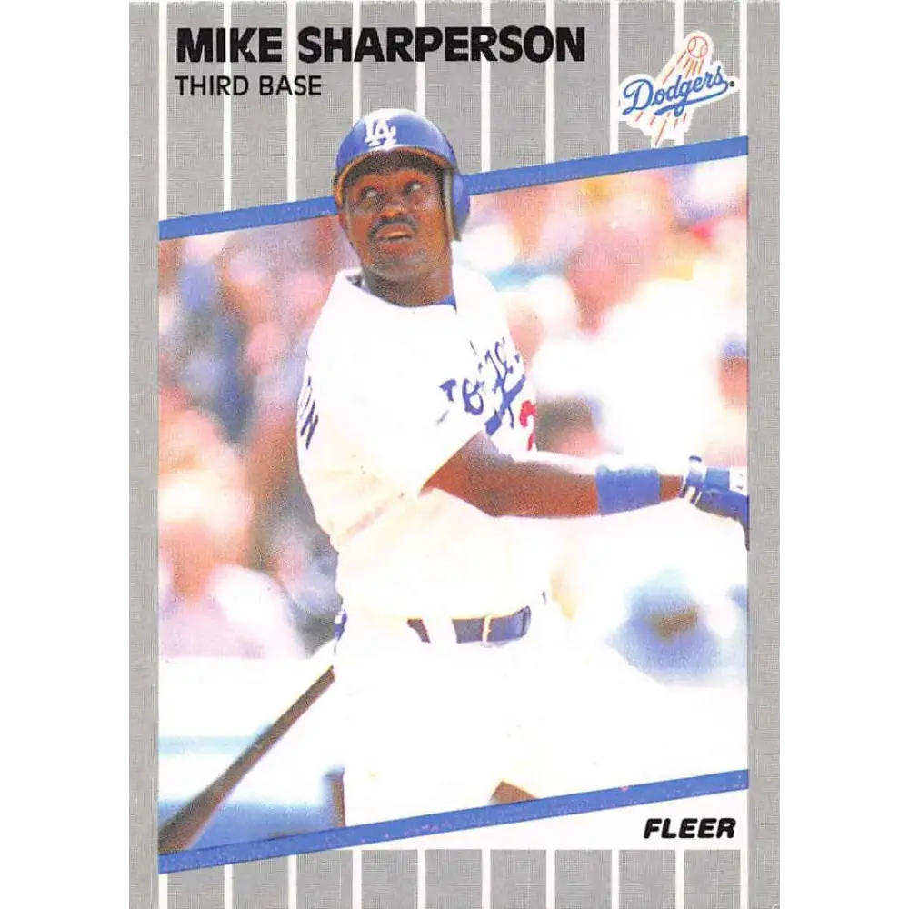 1989 Fleer #72 Mike Sharperson EX Excellent Los Angeles Dodgers Baseball Card  Image 1