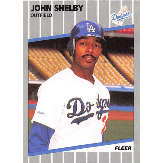 1989 Fleer #73 John Shelby EX Excellent Los Angeles Dodgers Baseball Card  Image 1