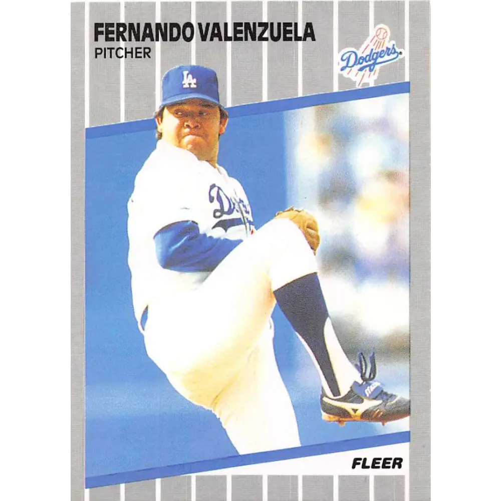 1989 Fleer #76 Fernando Valenzuela EX Excellent Los Angeles Dodgers Baseball Card  Image 1