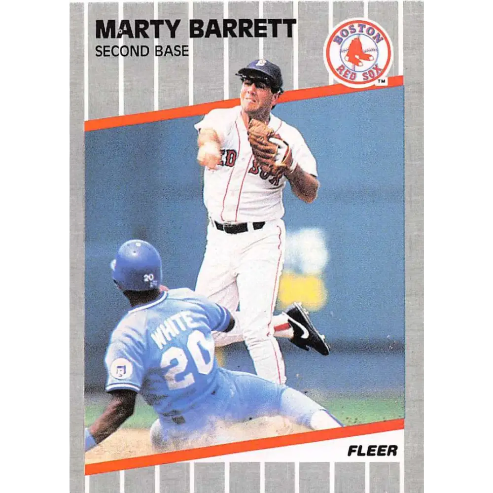 1989 Fleer #78 Marty Barrett EX Excellent Boston Red Sox Baseball Card  Image 1