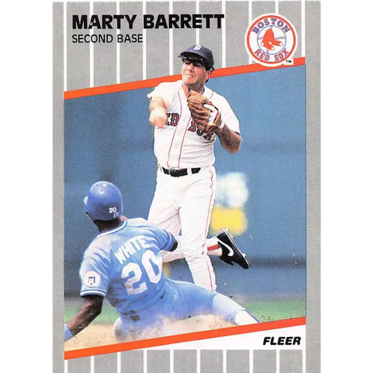 1989 Fleer #78 Marty Barrett EX Excellent Boston Red Sox Baseball Card  Image 1