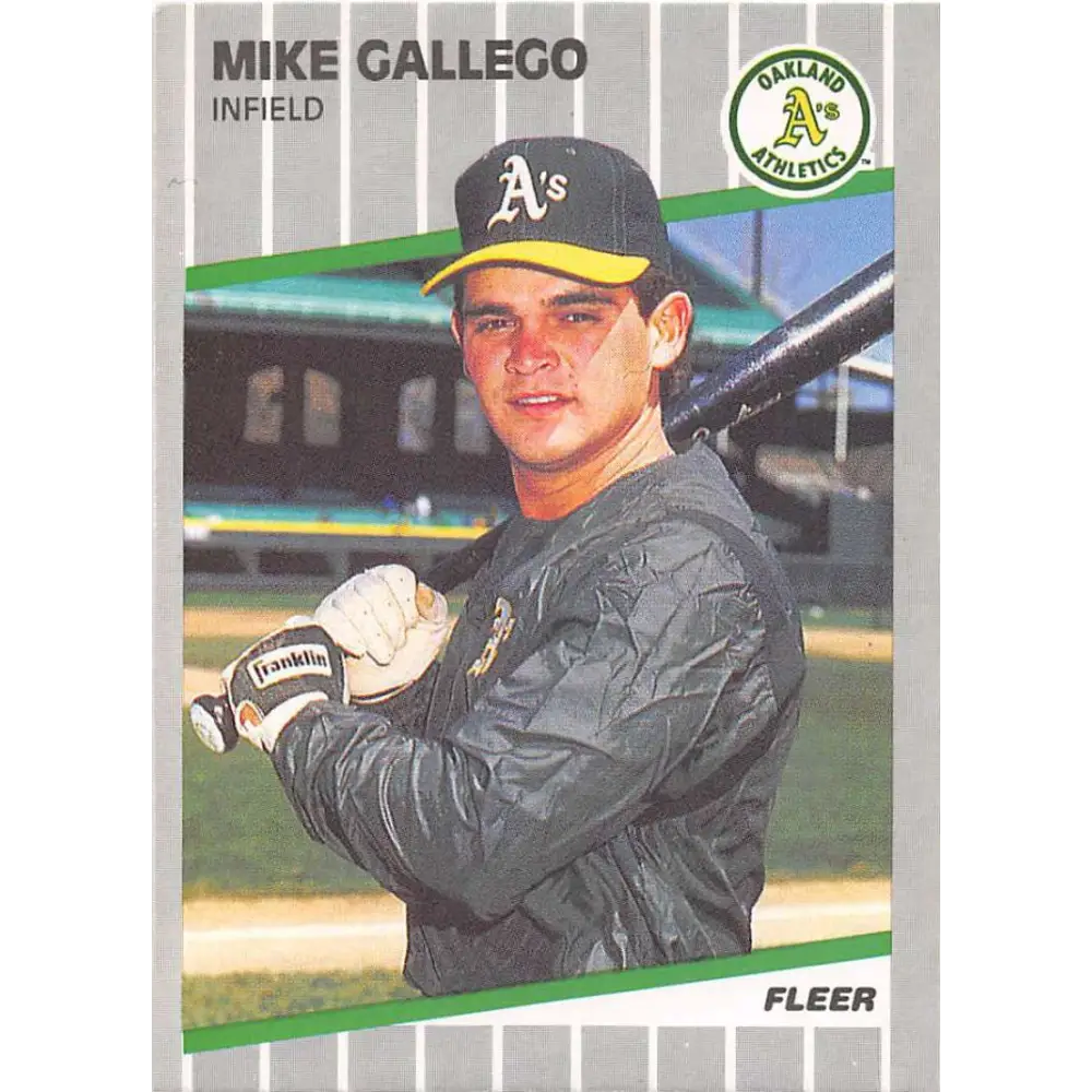 1989 Fleer #8 Mike Gallego EX Excellent Oakland Athletics Baseball Card  Image 1