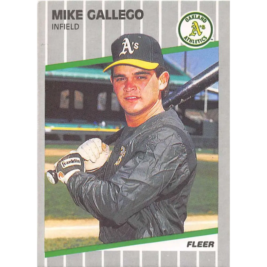 1989 Fleer #8 Mike Gallego EX Excellent Oakland Athletics Baseball Card  Image 1