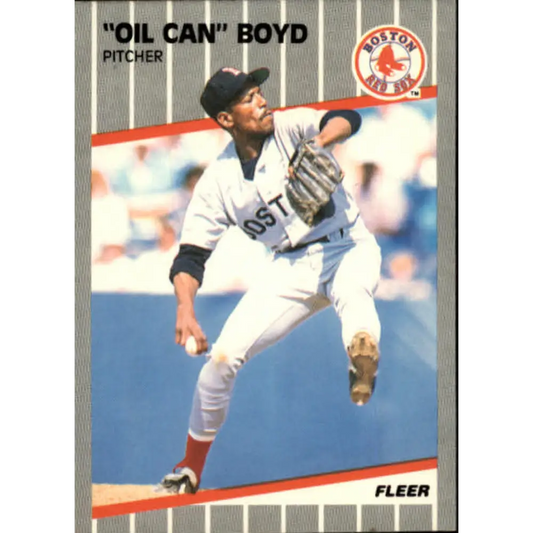 1989 Fleer #82 Oil Can Boyd EX Excellent Boston Red Sox Baseball Card  Image 1