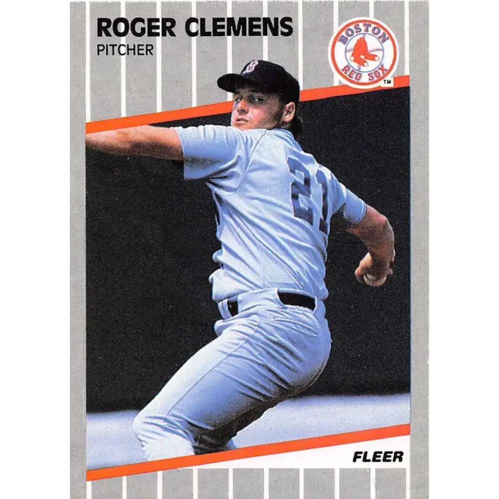 1989 Fleer #85 Roger Clemens EX Excellent Boston Red Sox Baseball Card  Image 1