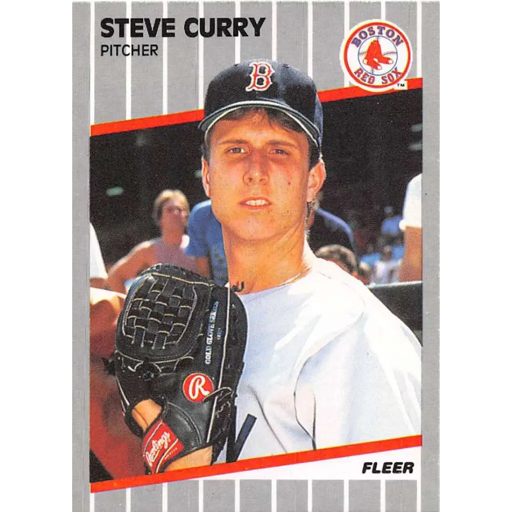 1989 Fleer #86 Steve Curry EX Excellent RC Rookie Boston Red Sox Baseball Card  Image 1