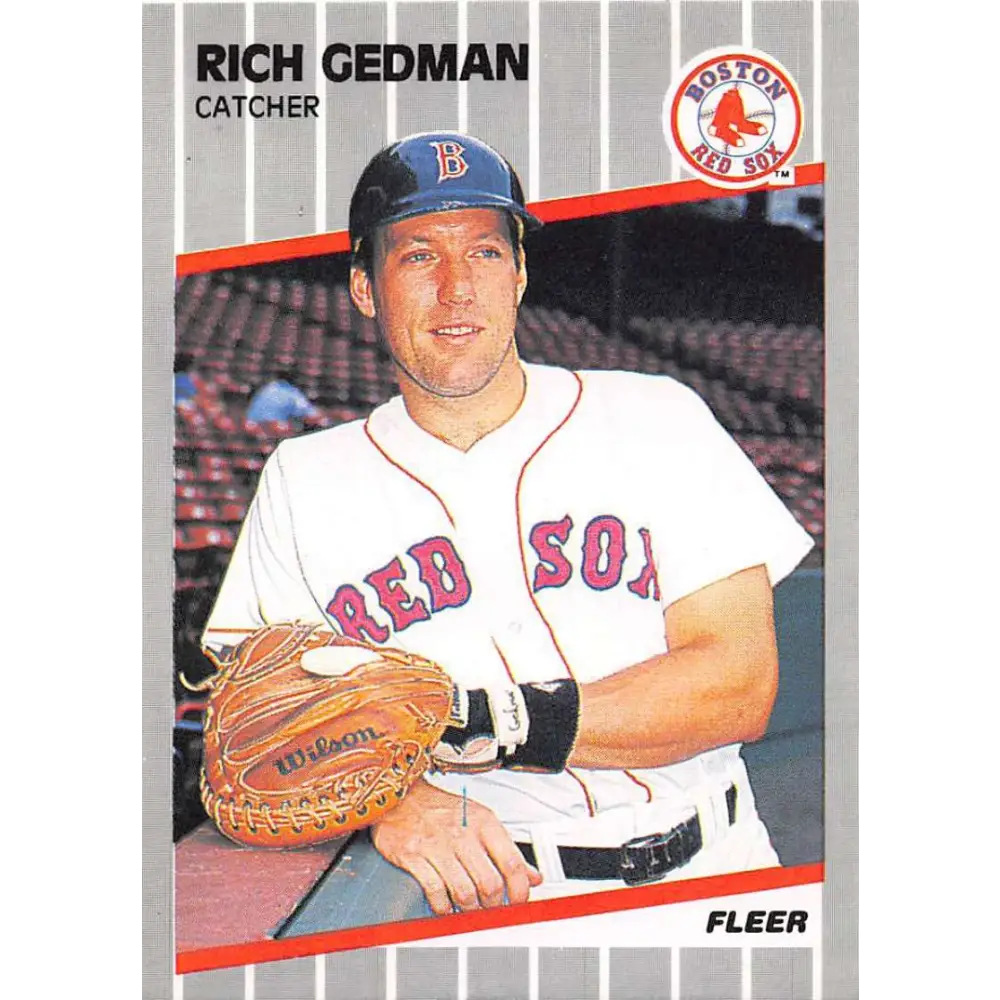 1989 Fleer #89 Rich Gedman EX Excellent Boston Red Sox Baseball Card  Image 1