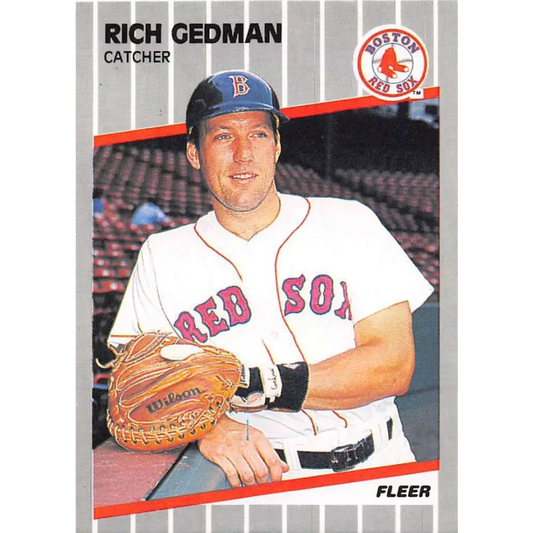 1989 Fleer #89 Rich Gedman EX Excellent Boston Red Sox Baseball Card  Image 1