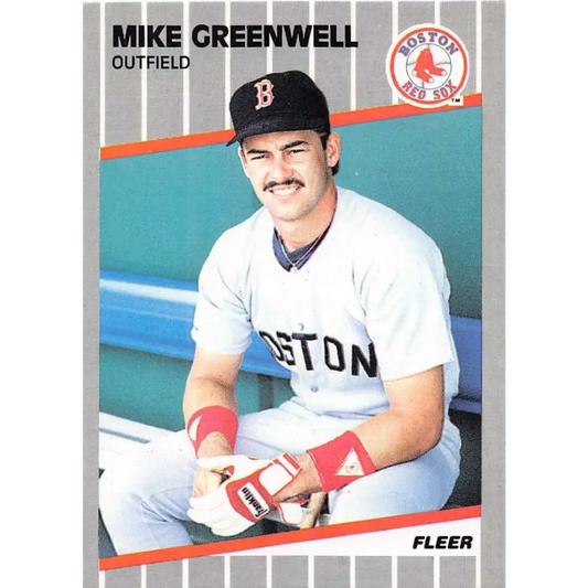 1989 Fleer #90 Mike Greenwell EX Excellent Boston Red Sox Baseball Card  Image 1