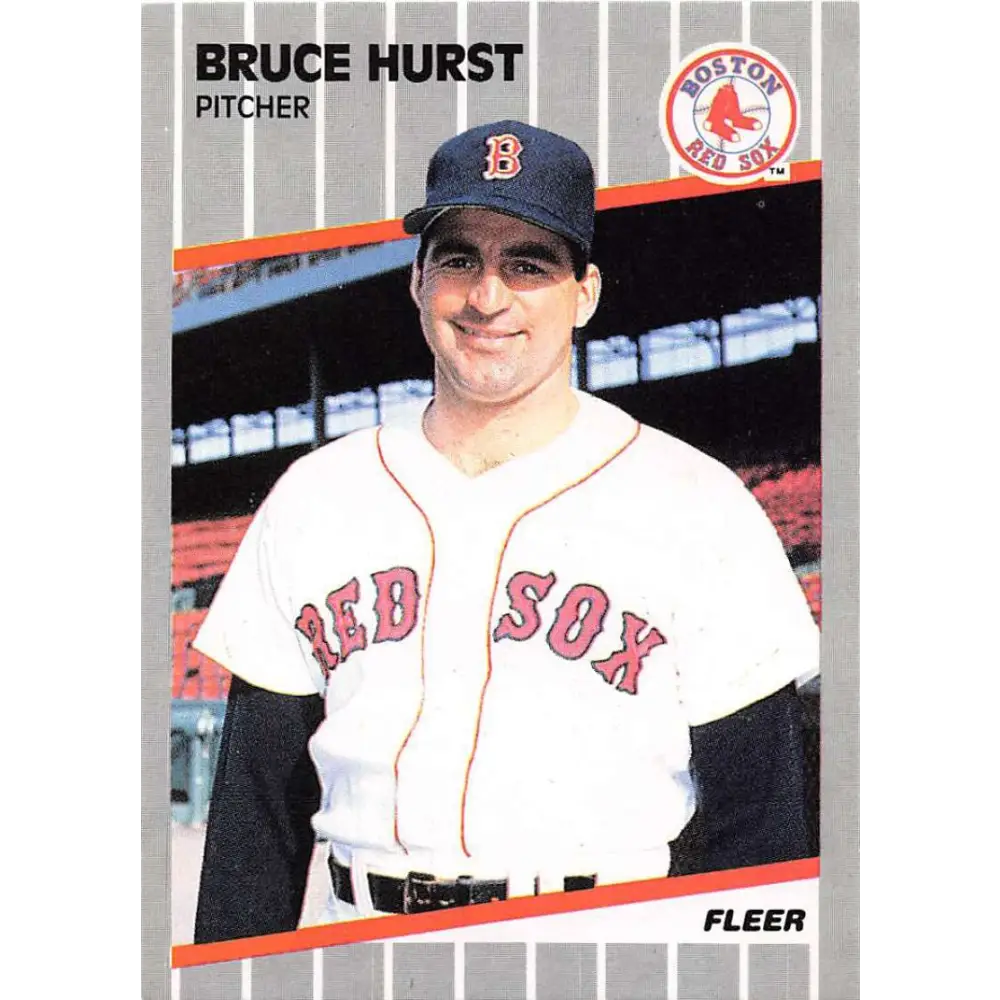 1989 Fleer #91 Bruce Hurst EX Excellent Boston Red Sox Baseball Card  Image 1