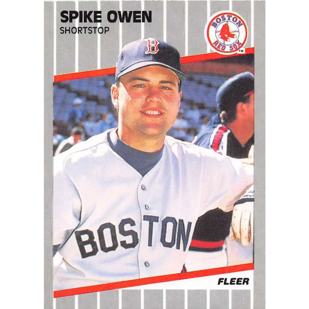 1989 Fleer #93 Spike Owen EX Excellent Boston Red Sox Baseball Card  Image 1