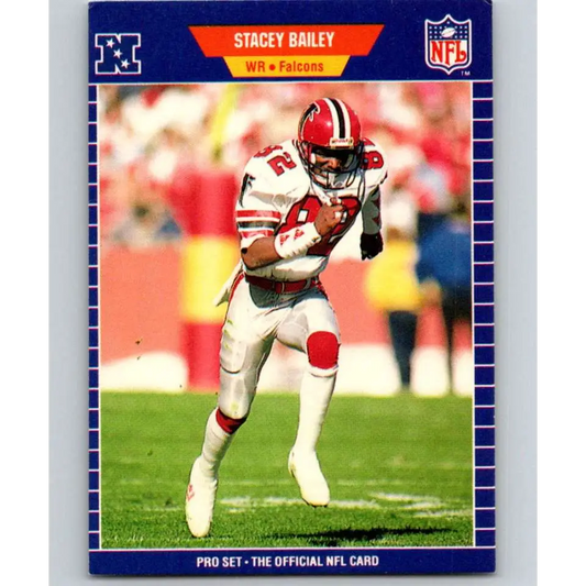 1989 Pro Set #1 Stacey Bailey NM-MT Atlanta Falcons Football Card Image 1