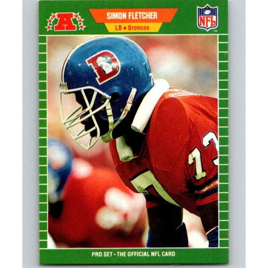 1989 Pro Set #101 Simon Fletcher NM-MT RC Rookie Denver Broncos Football Card Image 1