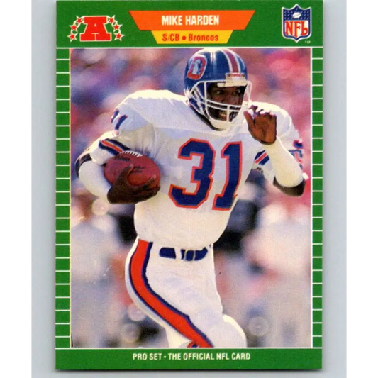 1989 Pro Set #102 Mike Harden NM-MT Denver Broncos Football Card Image 1