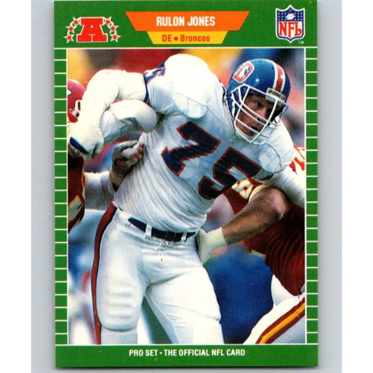 1989 Pro Set #106 Rulon Jones NM-MT Denver Broncos Football Card Image 1