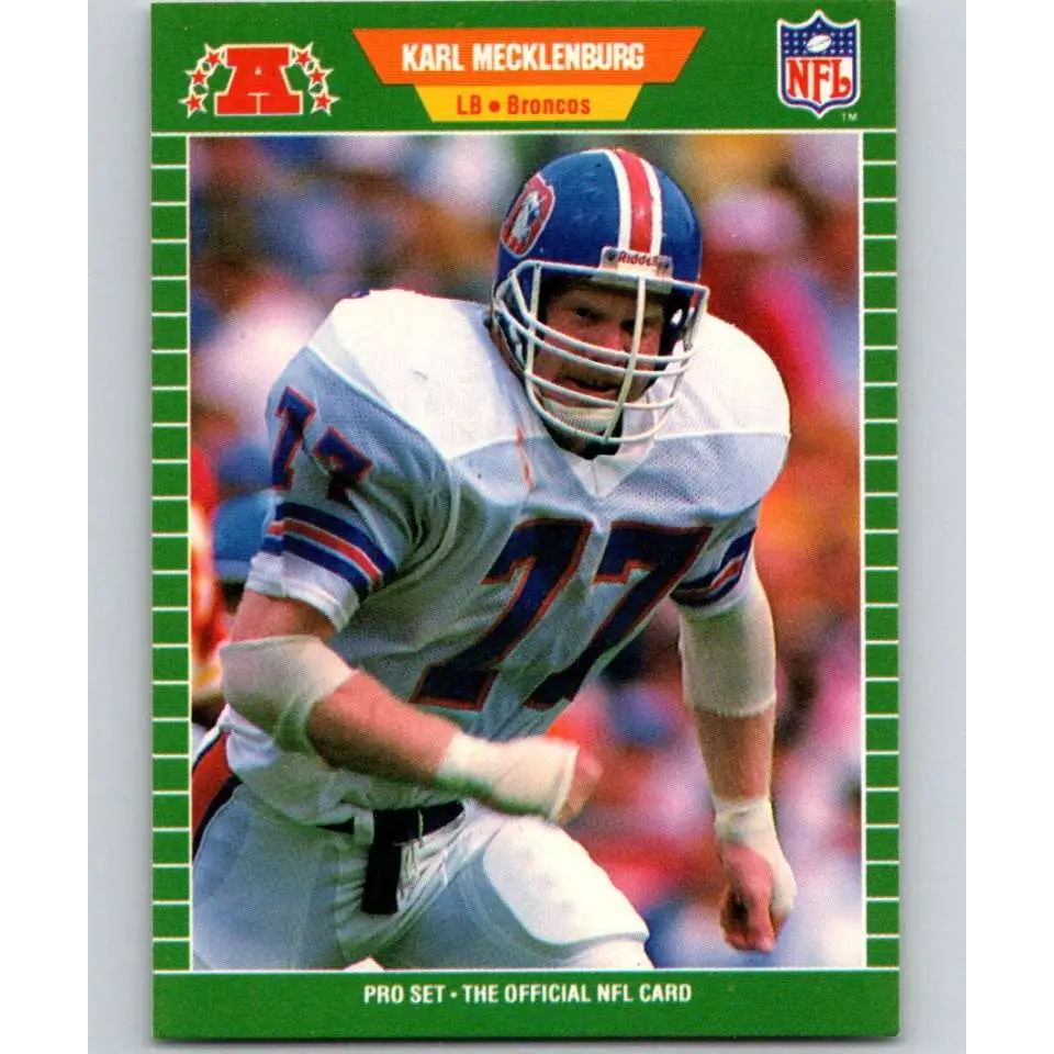 1989 Pro Set #108 Karl Mecklenburg NM-MT Denver Broncos Football Card Image 1