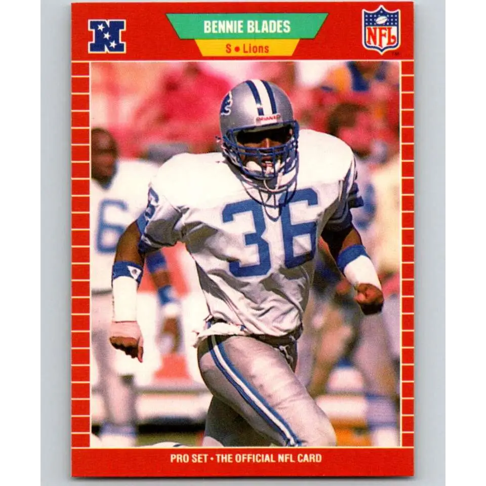 1989 Pro Set #117 Bennie Blades NM-MT RC Rookie Detroit Lions Football Card Image 1