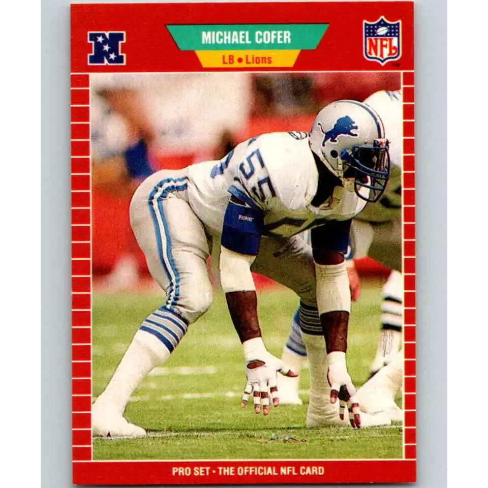1989 Pro Set #119 Michael Cofer NM-MT Detroit Lions Football Card Image 1