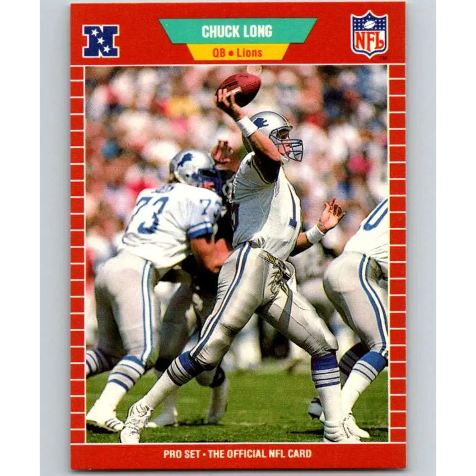 1989 Pro Set #122 Chuck Long NM-MT Detroit Lions Football Card Image 1