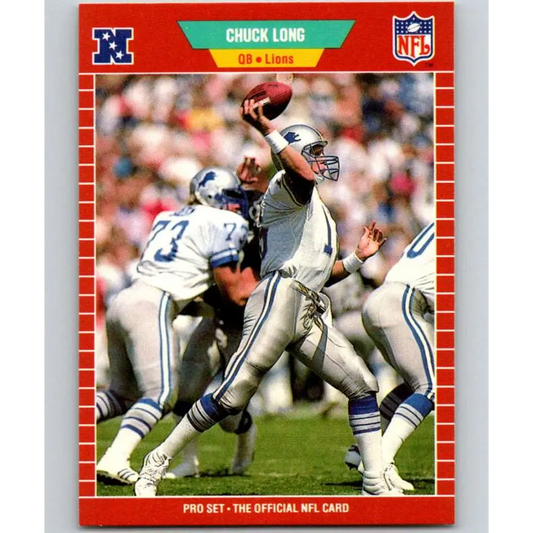 1989 Pro Set #122 Chuck Long NM-MT Detroit Lions Football Card Image 1