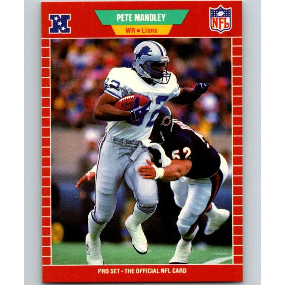 1989 Pro Set #123 Pete Mandley NM-MT Detroit Lions Football Card Image 1