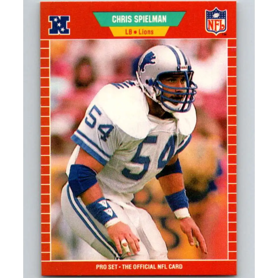 1989 Pro Set #125 Chris Spielman NM-MT RC Rookie Detroit Lions Football Card Image 1