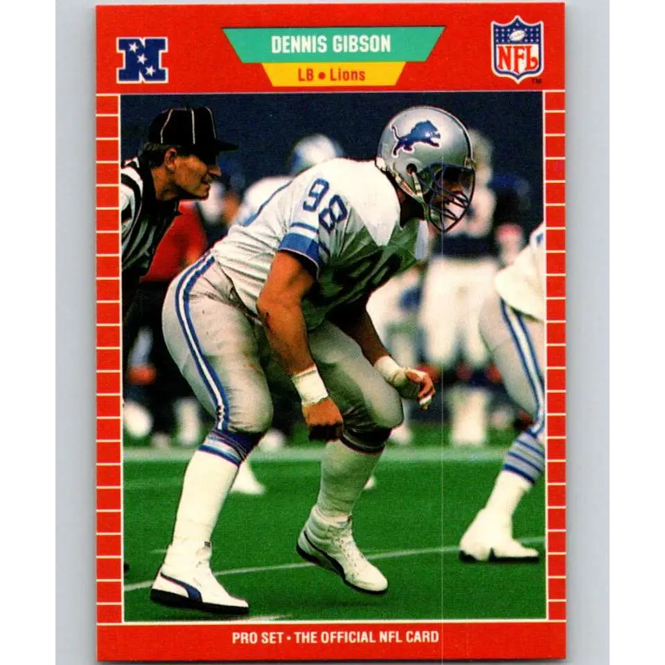 1989 Pro Set #126 Dennis Gibson NM-MT Detroit Lions Football Card Image 1