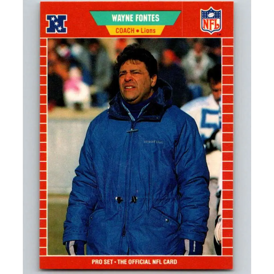 1989 Pro Set #127 Wayne Fontes CO NM-MT Detroit Lions Football Card Image 1