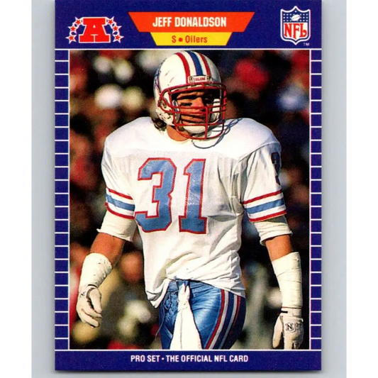 1989 Pro Set #142 Jeff Donaldson NM-MT Houston Oilers Football Card Image 1