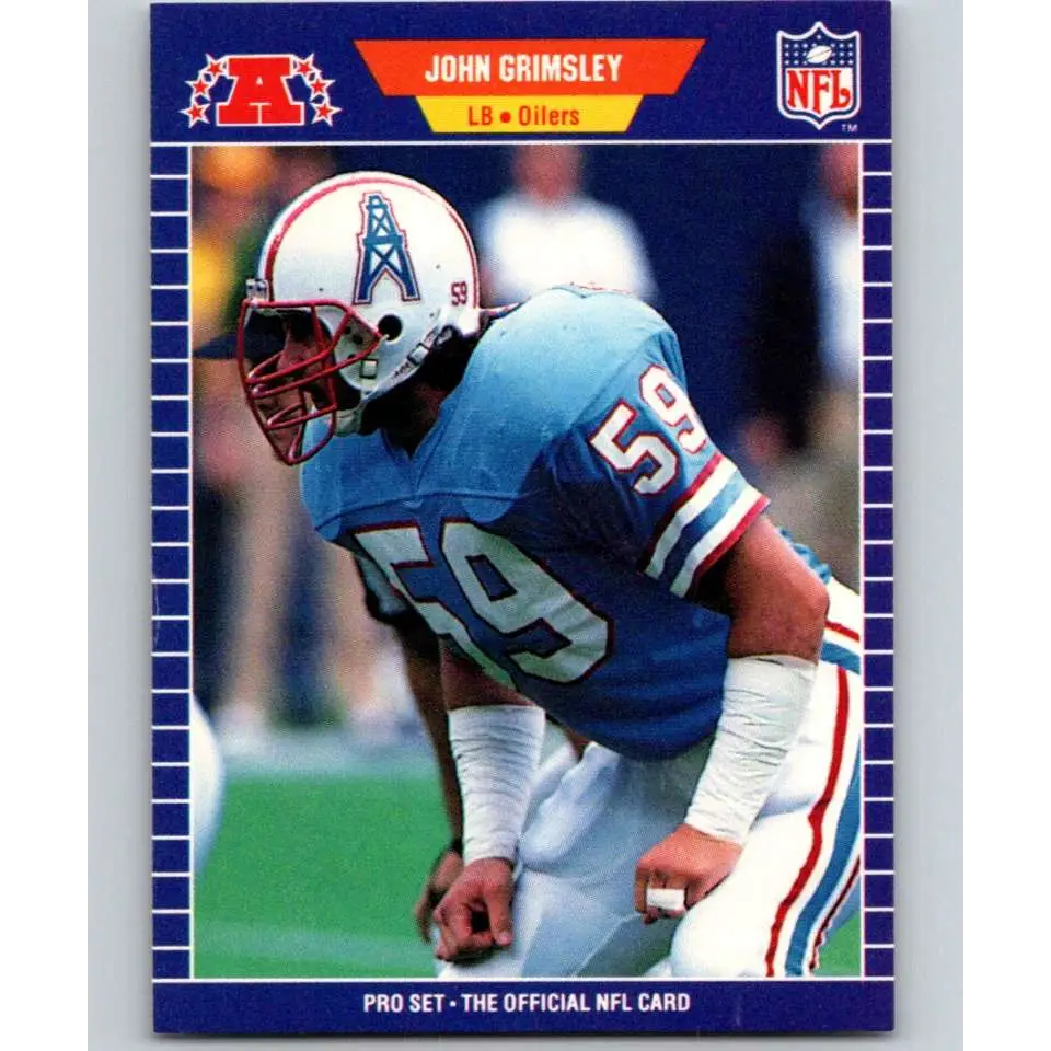 1989 Pro Set #144 John Grimsley NM-MT Houston Oilers Football Card Image 1