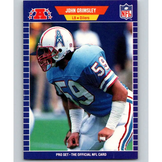 1989 Pro Set #144 John Grimsley NM-MT Houston Oilers Football Card Image 1