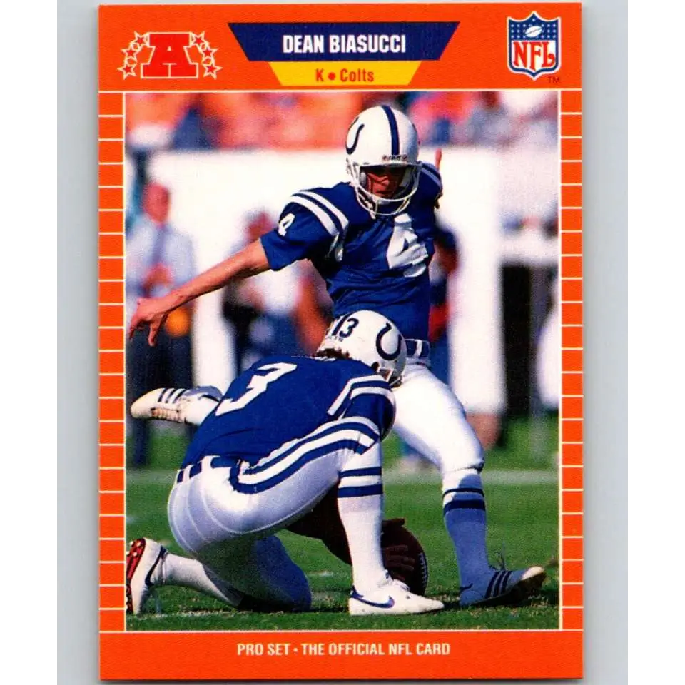 1989 Pro Set #156 Dean Biasucci NM-MT Indianapolis Colts Football Card Image 1
